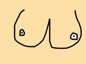 Simple Drawing Of A Pair Of Breasts